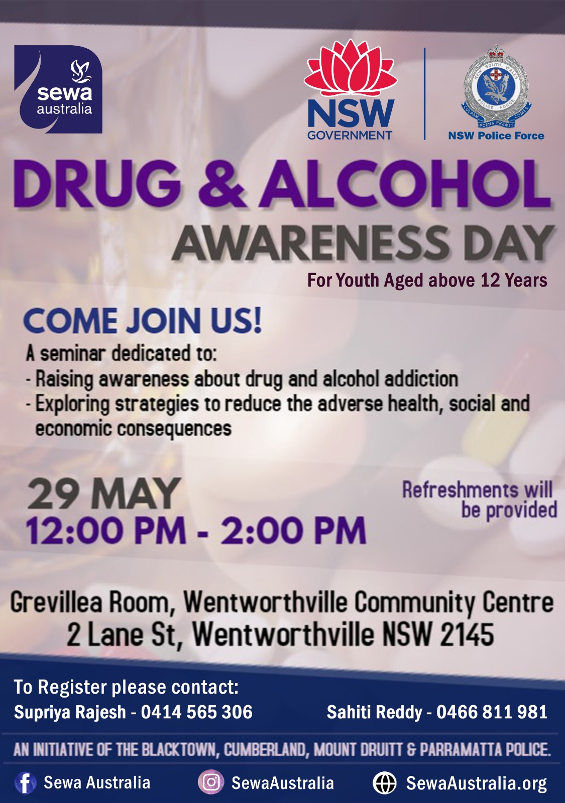 Drug & Alcohol Awareness Day | Sewa Australia